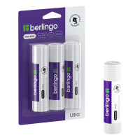 Клей-карандаш Berlingo 'Ultra', 21г, 3шт., в блистере, европодвес, ПВП